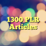 1300 PLR Articles