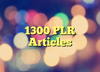 1300 PLR Articles