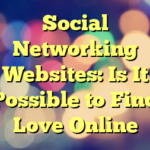 Social Networking Websites: Is It Possible to Find Love Online