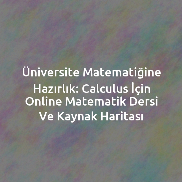Üniversite Matematiğine Hazırlık: Calculus İçin Online Matematik Dersi ve Kaynak Haritası